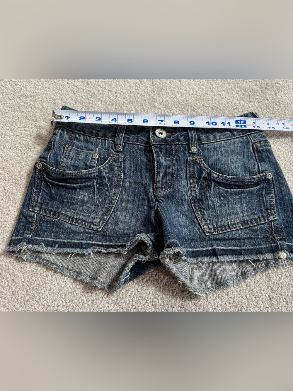 Vintage Mudd Dark Blue Denim Jean Shorts Size 0 - Picture 5 of 5